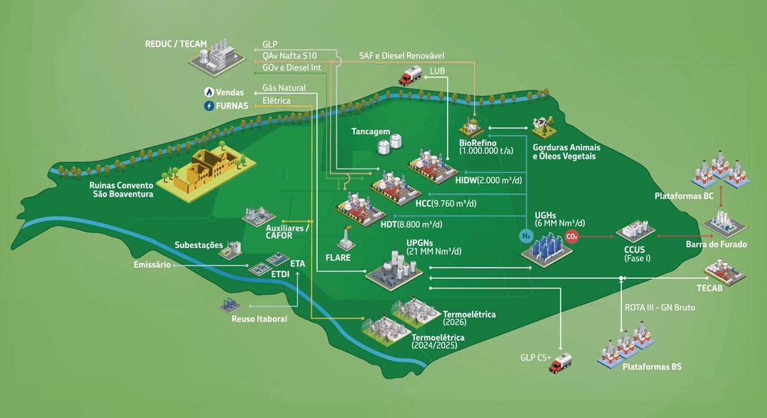 Mapa do Complexo de Boaventura mostrando sua estrutura