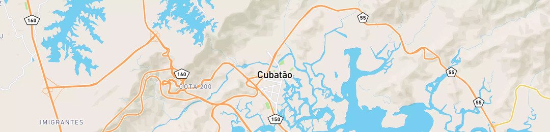 Mapa mostrando localização do terminal logístico de Cubatão, da Petrobras.