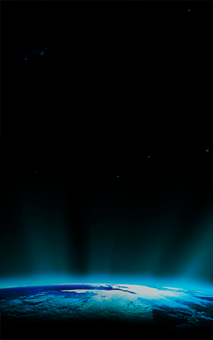 Photo of Earth's horizon taken from space.